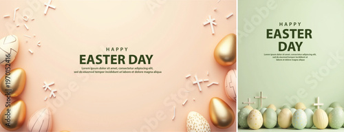 Elegant Easter day background, Decorative happy easter day background for website, social media template