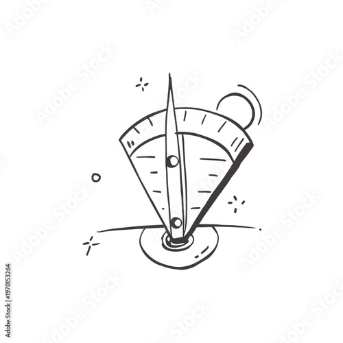 Valokuva Hand-drawn sundial with sun and sparkles, ancient timekeeping device, outdoor me