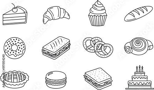 Bakery and Dessert Vector Illustration Showing Pastry Icon