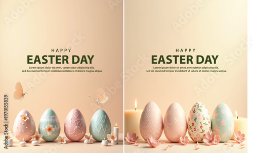 Elegant Easter day background, Decorative happy easter day background for website, social media template