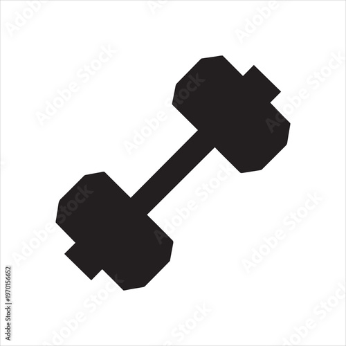 dumbbell silhouette vector illustration on transparent background