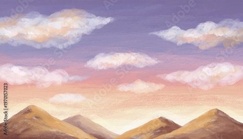 Hills and Clouds Landscape