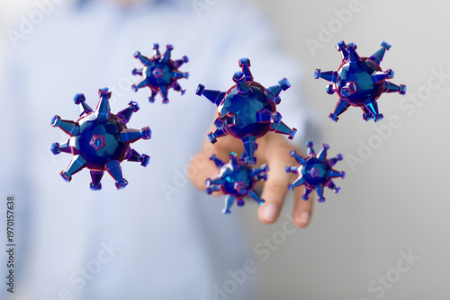 3D illustration of a virus ...