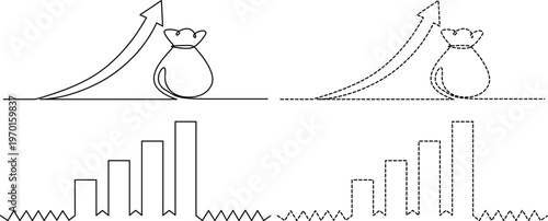 Comparison of projectile motion and potential energy distributions with varying initial conditions Vector