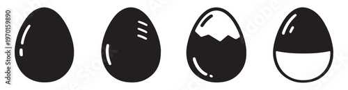 Broken Easter egg icon, Silhouette Broken eggs vector icons. Ester eggs shell. crack eggs icon set vector on white background. Vector illustration.