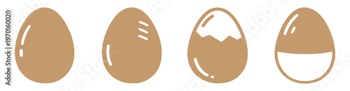 Broken Easter egg icon, Silhouette Broken eggs vector icons. Ester eggs shell. crack eggs icon set vector on white background. Vector illustration.
