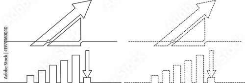 Visual representation of velocity-time graphs and corresponding histograms with directional changes Vector