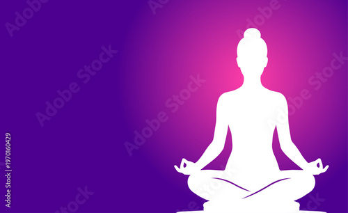 sagoma, donna, silhouette, meditazione, yoga, benessere, relax, rilassare, la mente, posizione yoga,