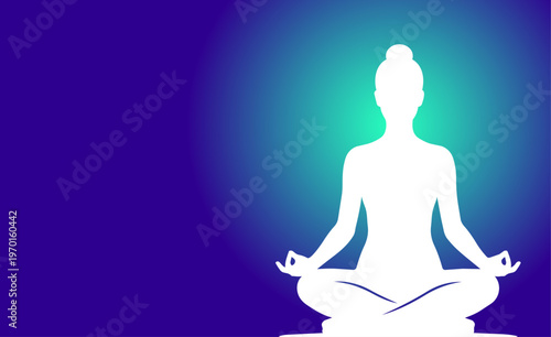 sagoma, donna, silhouette, meditazione, yoga, benessere, relax, rilassare, la mente, posizione yoga,