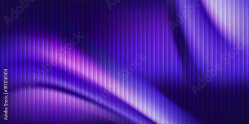 Abstract purple gradient background with vertical lines and glowing wavy light effects. Modern Trendy design in Vector Illustration