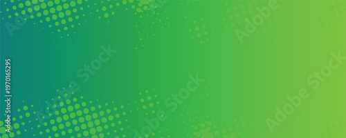 Abstract Green Gradient Background with Halftone Dot Pattern