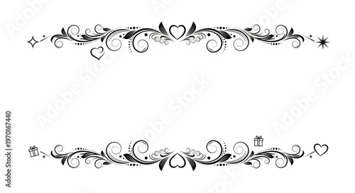 Vintage floral decorative border designs.