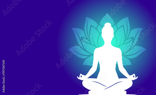 sagoma, donna, silhouette, meditazione, yoga, benessere, relax, rilassare, la mente, posizione yoga,