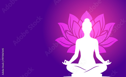 sagoma, donna, silhouette, meditazione, yoga, benessere, relax, rilassare, la mente, posizione yoga,