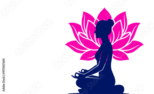 sagoma, donna, silhouette, meditazione, yoga, benessere, relax, rilassare, la mente, posizione yoga,