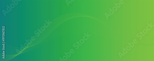 Abstract Green Gradient Background with Wavy Lines