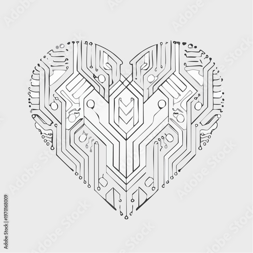 Circuit board heart electronic design.