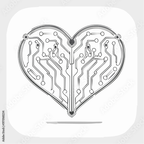 Circuit board heart electronic design.