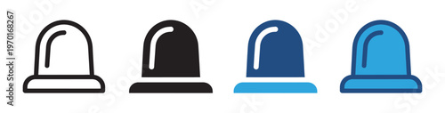 Ambulance siren icon emergency warning light symbol in outline and solid style vector illustration