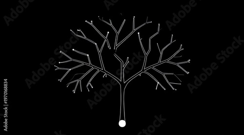 Wallpaper Mural Abstract Tree Growth Animation with Glowing Orbs. Torontodigital.ca