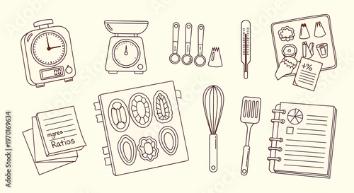 Vintage radio schematics and electronic components isolated on transparent background