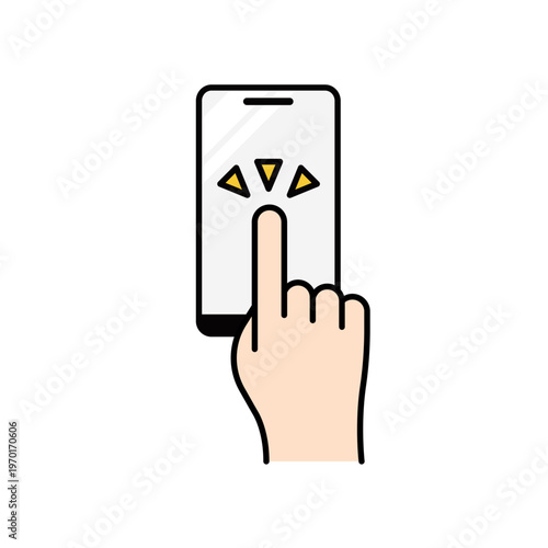 スマホタップ反応アイコン（カラー） – シンプル操作UIアイコンシリーズ