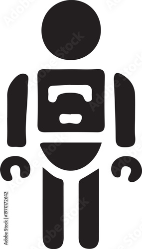 Humanoid robot artificial intelligence solid icon