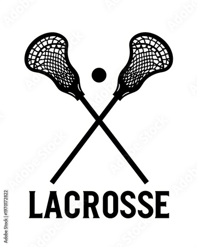 Lacrosse, sports icon, athletic symbol, team sport logo, lacrosse equipment