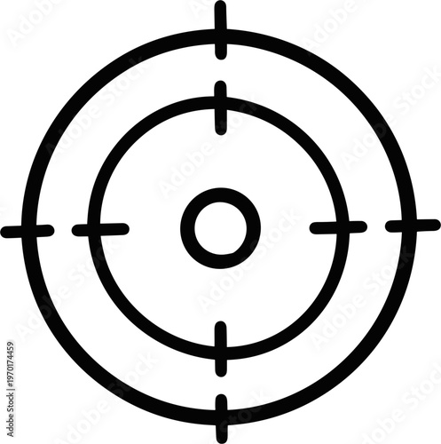 Target icon, bullseye symbol, focus, precision, goal, strategy, aim, accuracy, objective, success