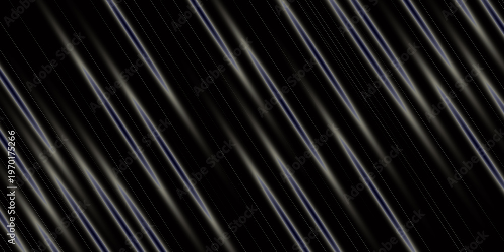 Obraz premium Black and Silver Pin-Stripe | Vertical Metallic Straight Lines Pattern | Dark Luxury Striped Texture