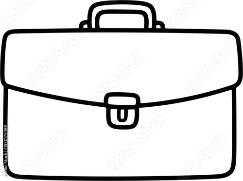 Simple Hand-Drawn Briefcase Icon - Business Travel, Work, and Professionalism