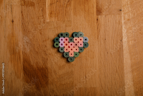 Heart made of colorful bead...