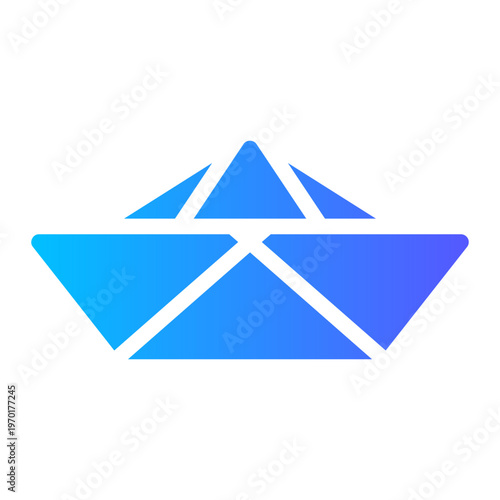 paper boat gradient icon