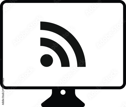 RSS Feed Icon Set. Latest news and feed symbols. Application and website signs. Content delivery and follow icons
