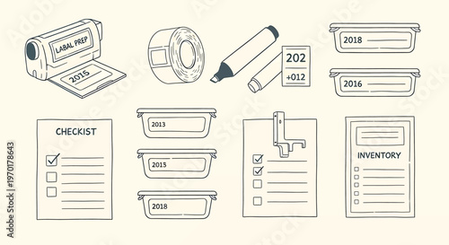 Technical drawing set detailed architectural blueprints of a cabinet isolated on transparent background