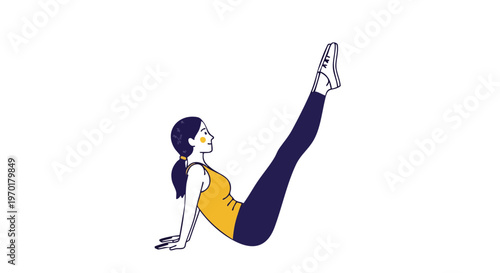 Woman performing boat pose yoga exercise for core strength