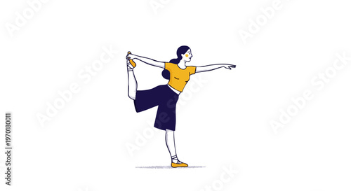 Flexible woman practicing Lord of the Dance yoga pose vector