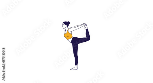 Elegant Woman in Dancer Yoga Pose Illustration