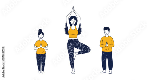 Family yoga session for healthy lifestyle and wellness