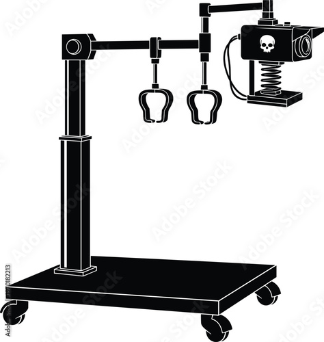 Claw machine silhouette vector, arcade grabbing game device with mechanical arm and prize grabber, entertainment equipment isolated black illustration for gaming concept