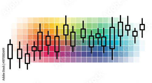 Colorful stock market chart background.