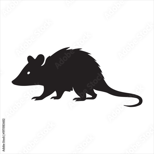 Opossum silhouette vector