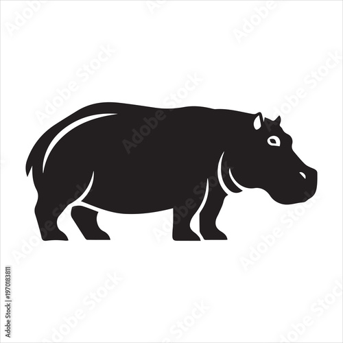 black hippopotamus silhouette