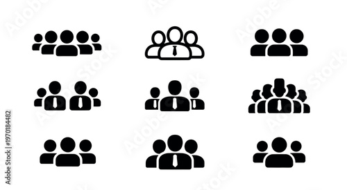 Human figures collection stylized team group representation simple people icons modern vector illustration design