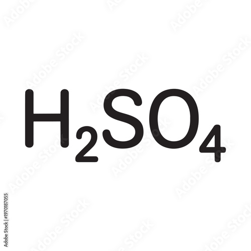 Chemical formula for sulfuric acid displayed in bold black lettering
