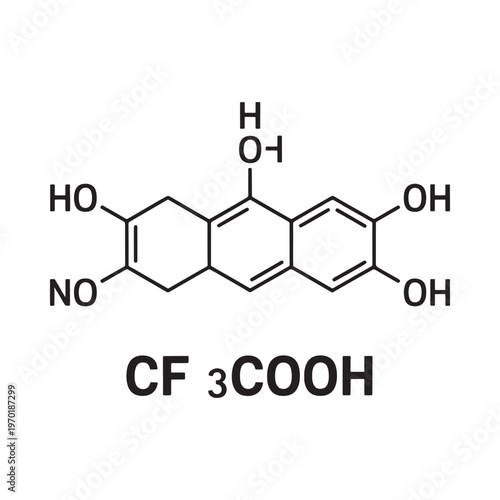 Molecular structure of a complex organic compound with functional groups