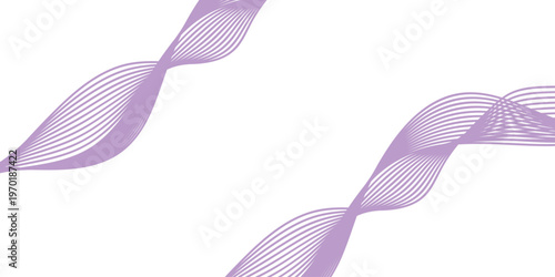 Pink and purple ties isolated on white background with abstract wavy line design