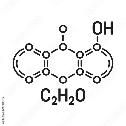Chemical structure of ascorbic acid also known as vitamin c displayed