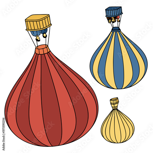 Colorful hot air balloons on white background colorful balloons