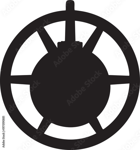 Black, industrial wheel icon, gear symbol, machinery element, industrial equipment sign